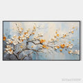 ARTOVITAS Spring Blossoms – Textured Floral Painting in White and Gold - image 1