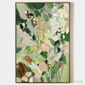 ARTOVITAS Whispering Meadow – Textured Abstract Floral Painting in Green and Gold - image 1