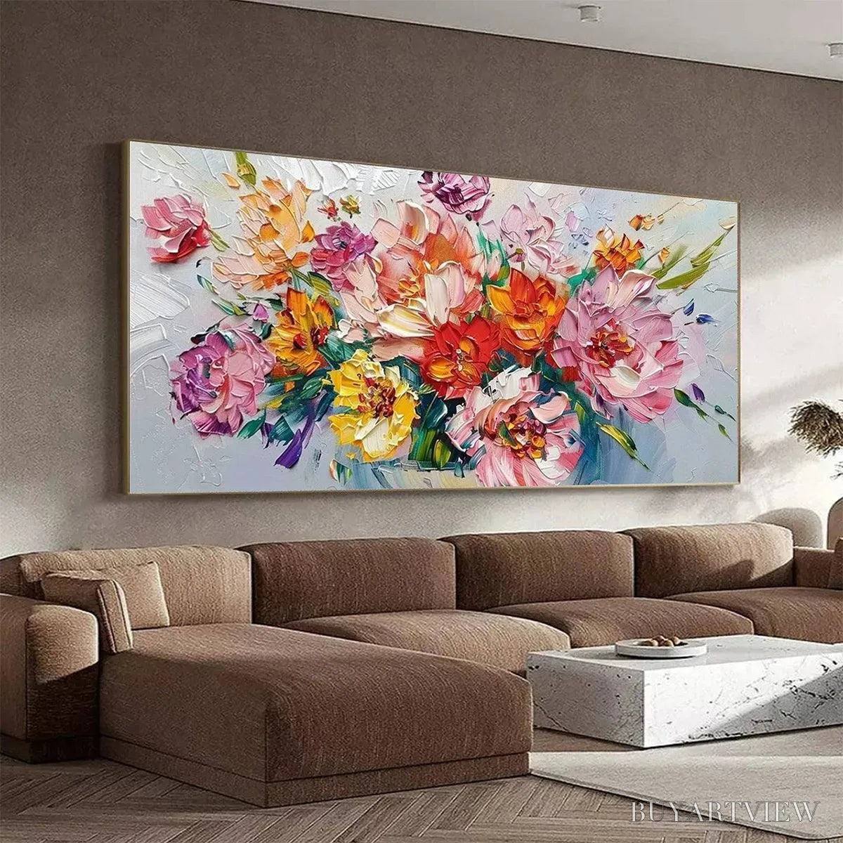 ARTOVITAS Vibrant Bouquet – Textured Impasto Floral Bouquet Painting in Vibrant Colors - image 4
