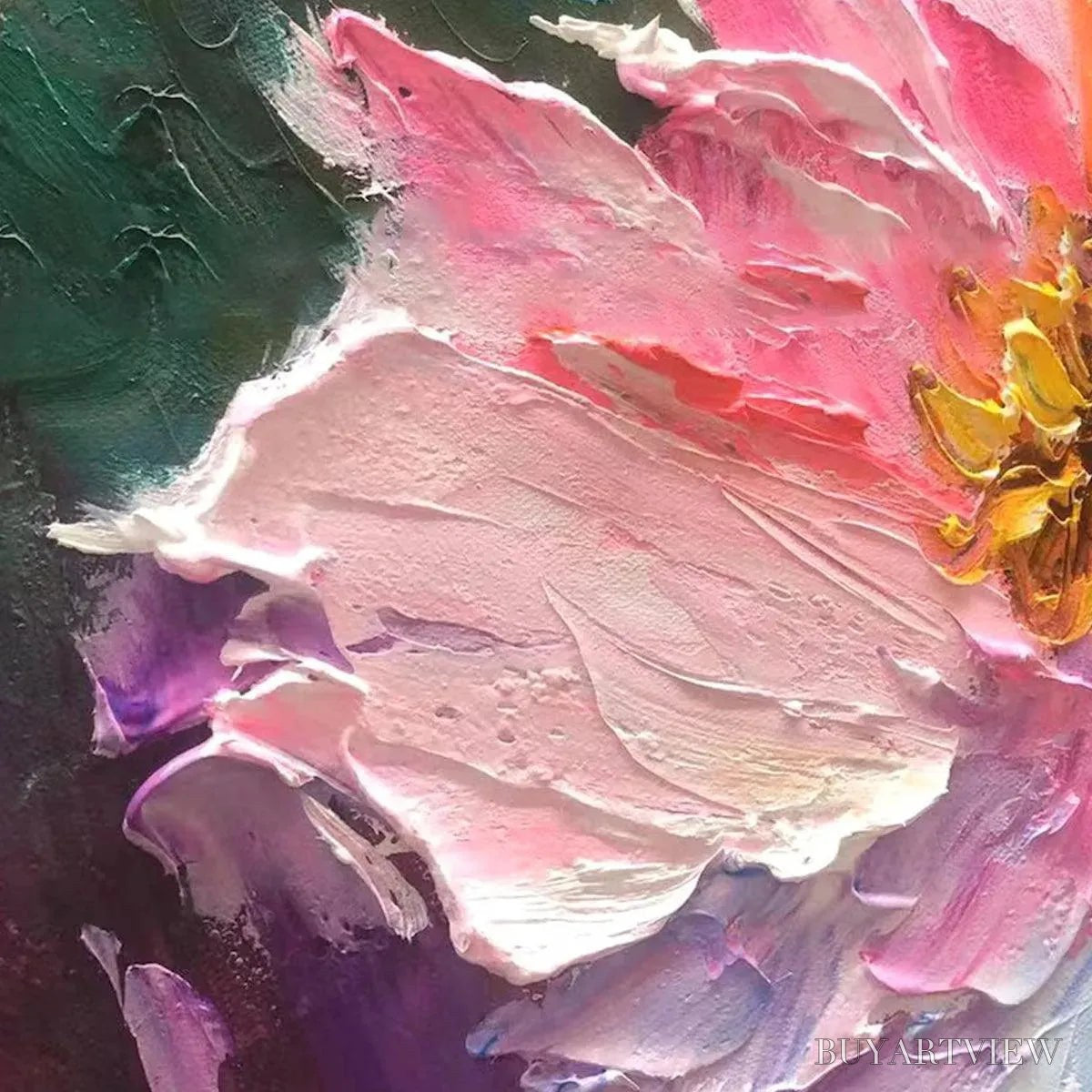 ARTOVITAS Colorful Bloom – Vertical Impasto Floral Painting in Vibrant Colors - image 3