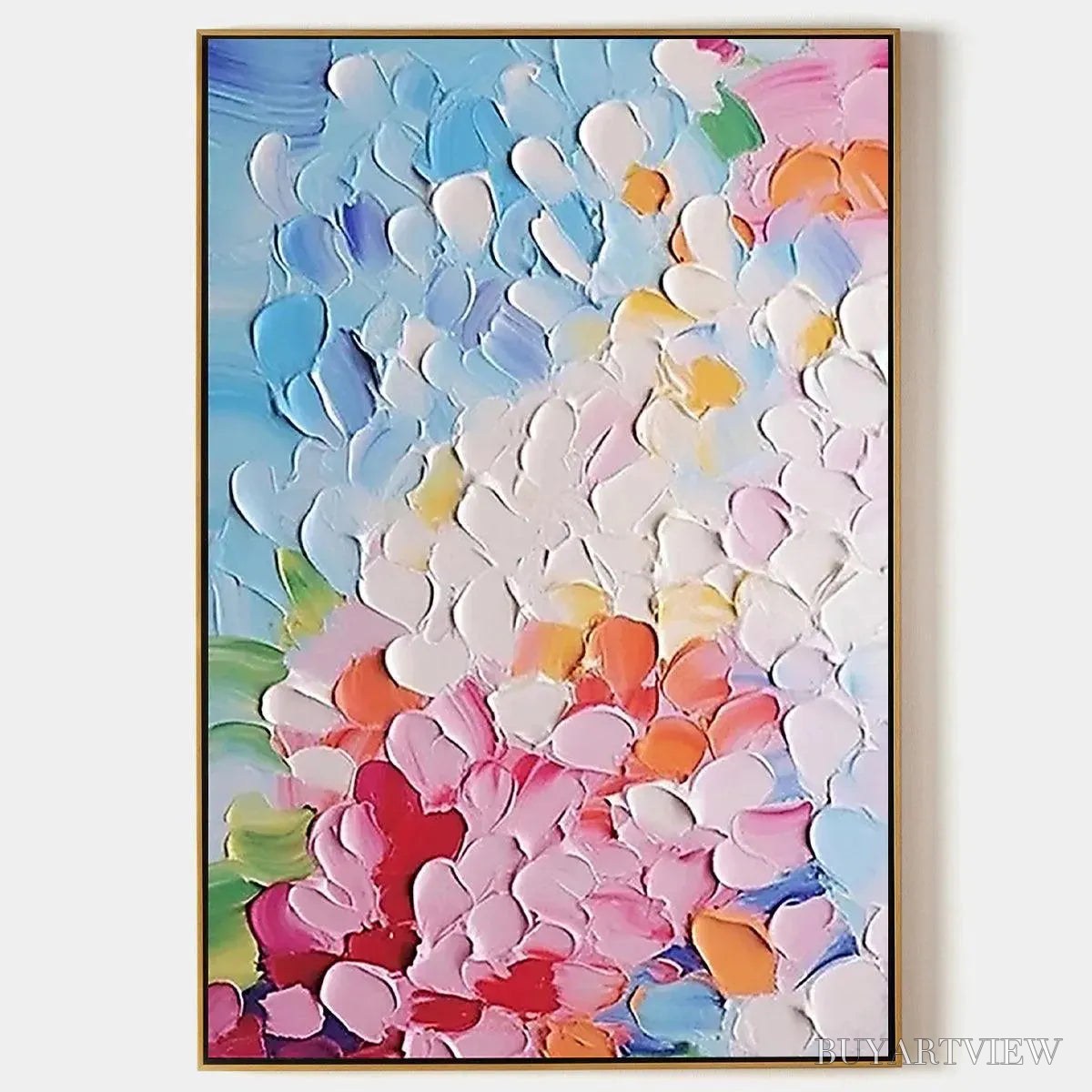 ARTOVITAS Blooming Bouquet – Textured Impasto Floral Painting in Vibrant Colors - image 1