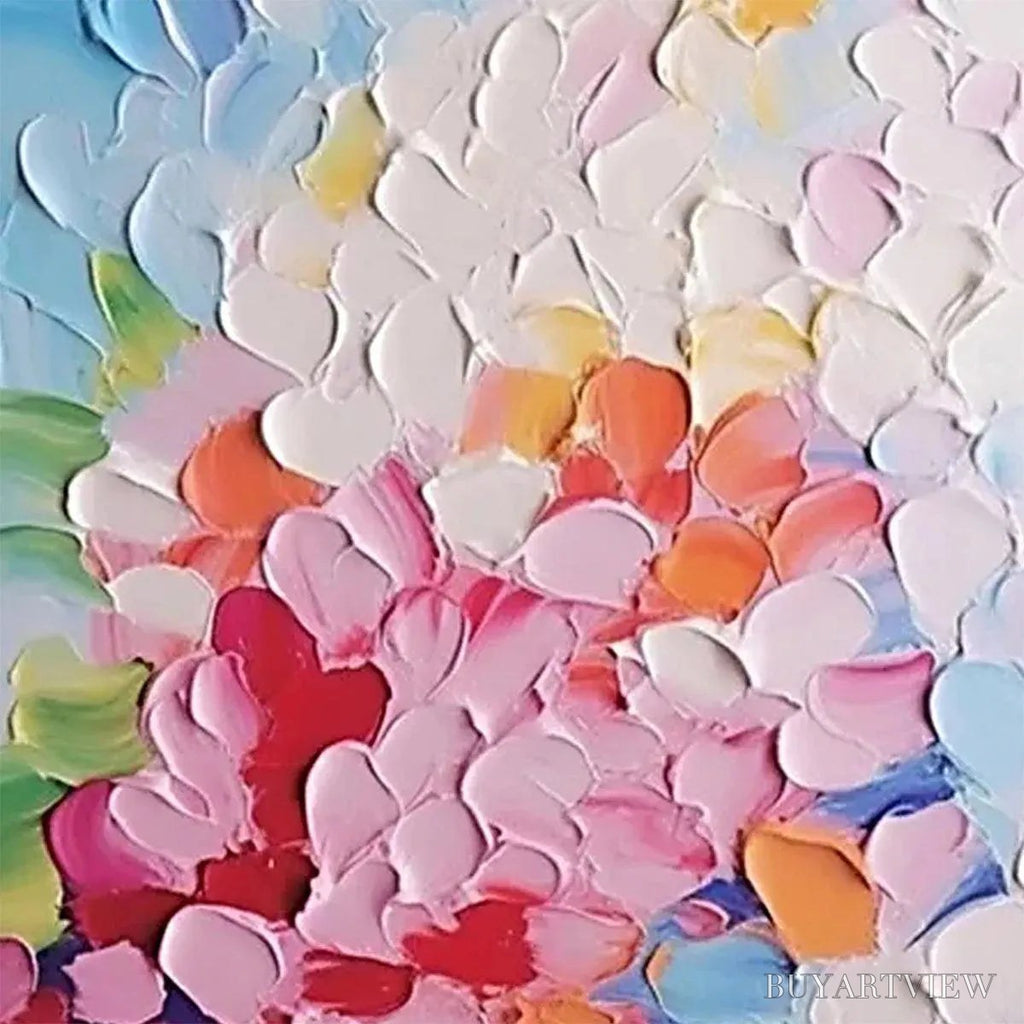 ARTOVITAS Blooming Bouquet – Textured Impasto Floral Painting in Vibrant Colors - image 3