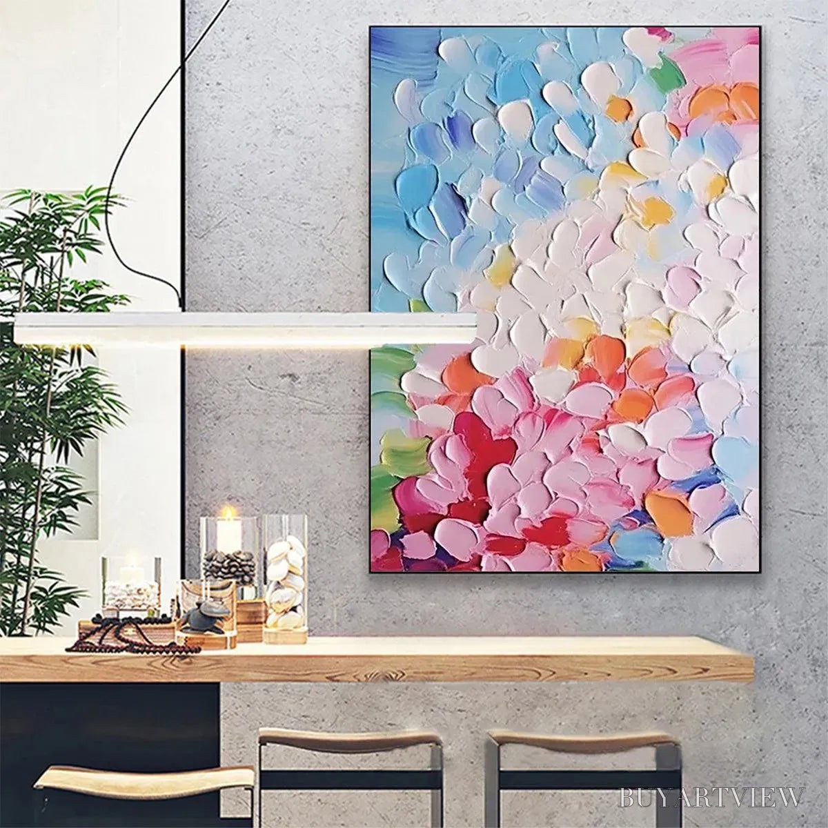 ARTOVITAS Blooming Bouquet – Textured Impasto Floral Painting in Vibrant Colors - image 6