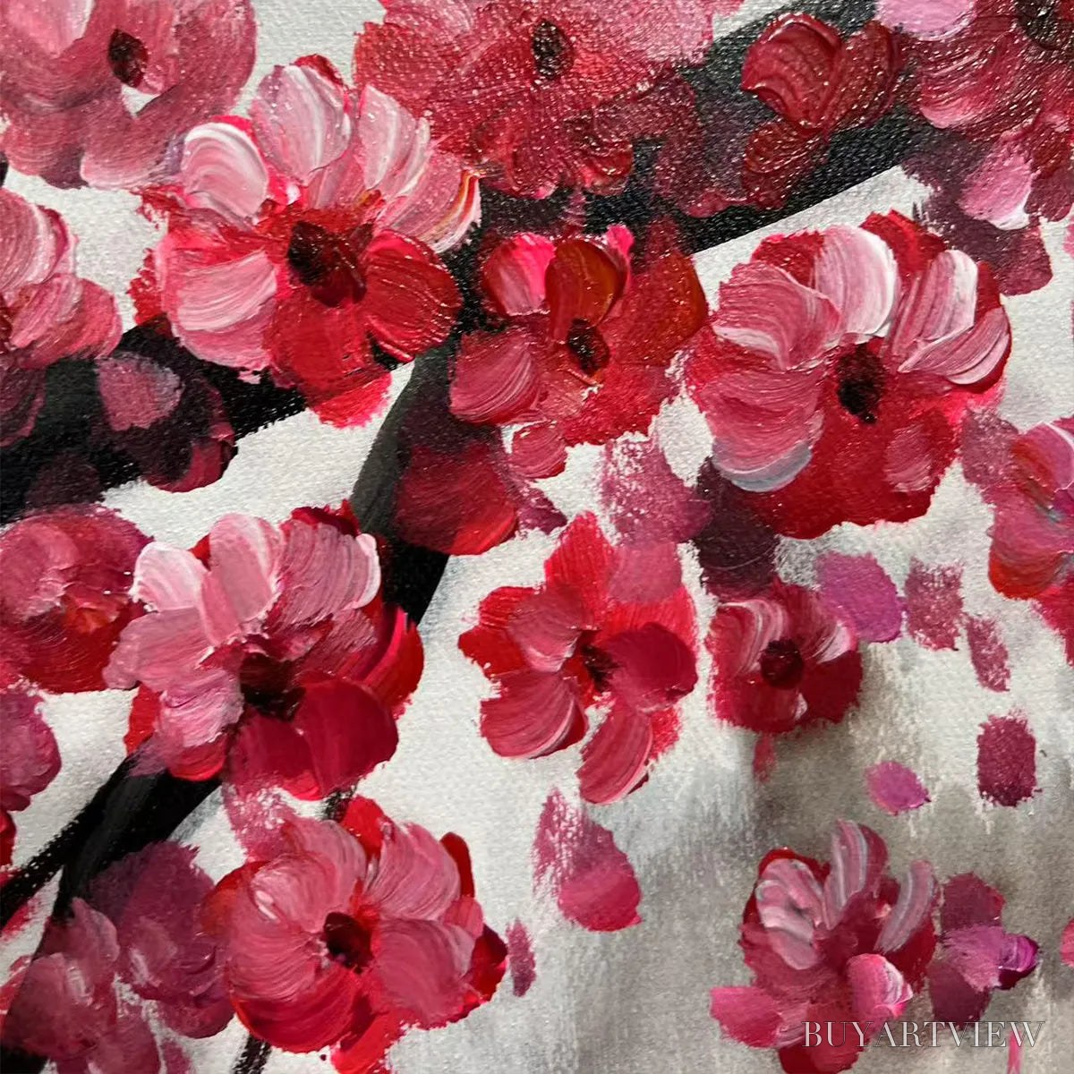 ARTOVITAS Cherry Blossom Serenity – Horizontal Cherry Blossom Landscape Painting - image 3