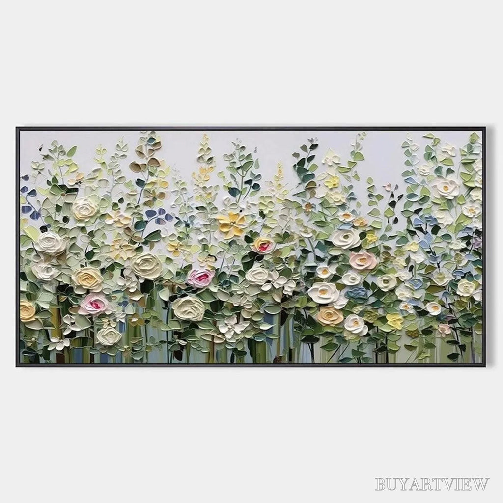 ARTOVITAS Spring Meadow – Textured Impasto Floral Meadow Painting - image 1