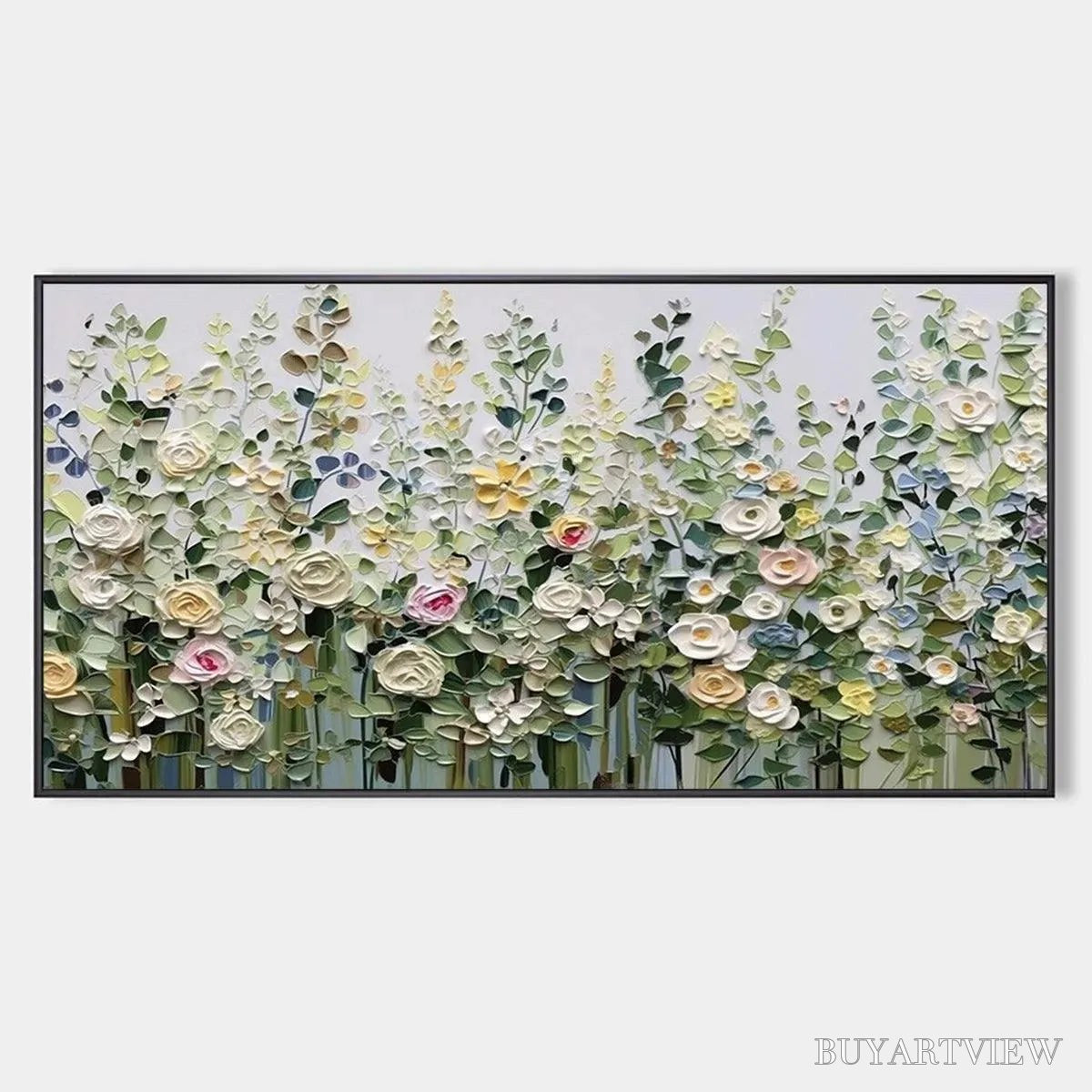 ARTOVITAS Spring Meadow – Textured Impasto Floral Meadow Painting - image 1