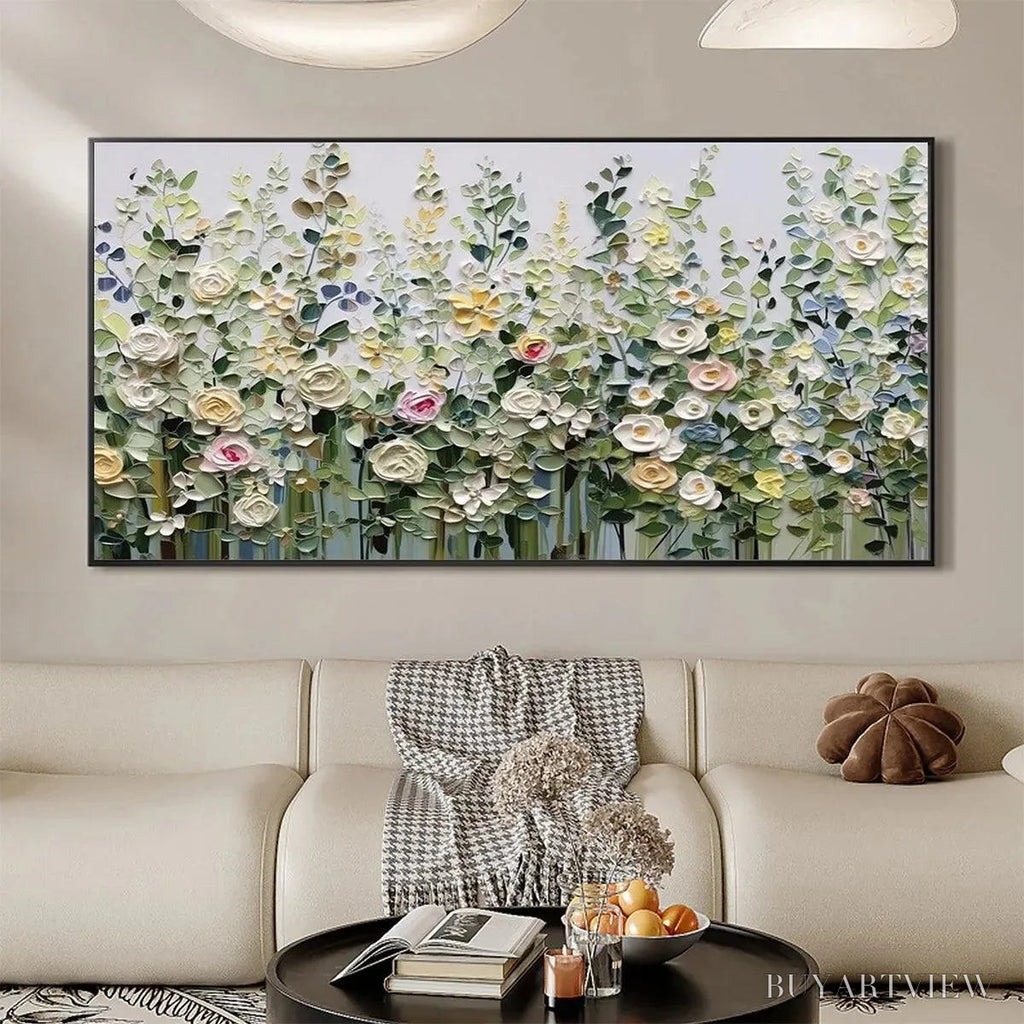 ARTOVITAS Spring Meadow – Textured Impasto Floral Meadow Painting - image 2