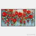 ARTOVITAS Crimson Field – Textured Impasto Red Poppy Field Painting - image 1