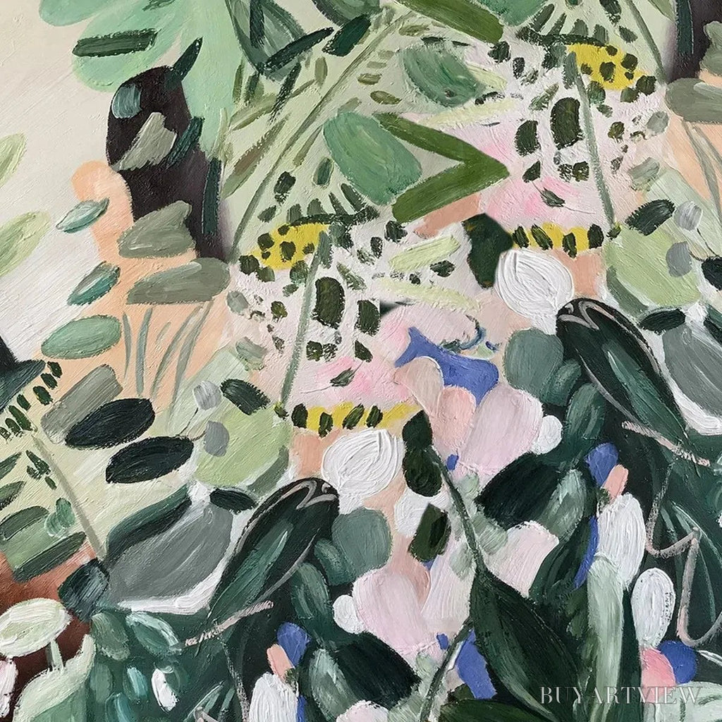 ARTOVITAS Secret Garden – Panoramic Green Botanical Landscape Painting - image 3
