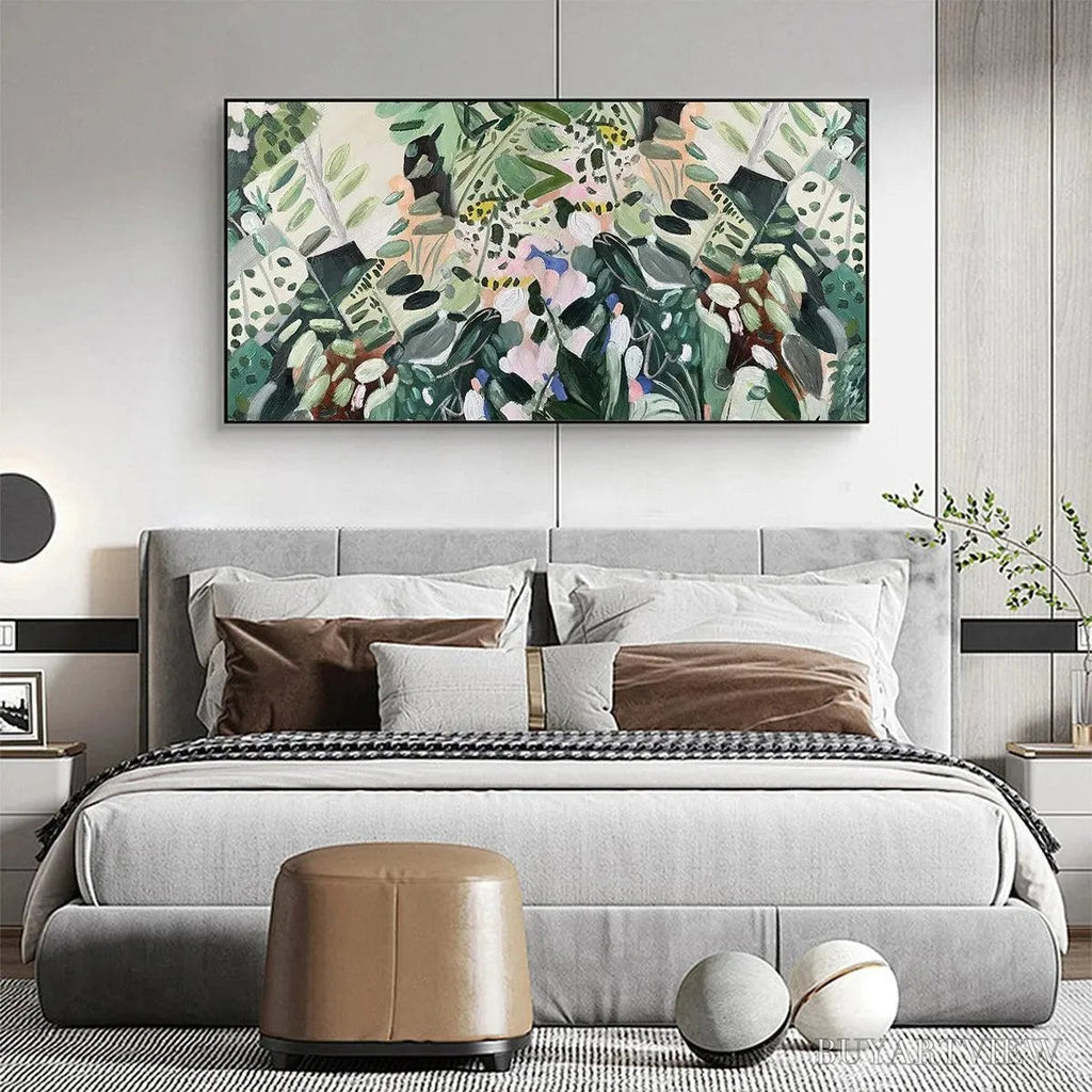 ARTOVITAS Secret Garden – Panoramic Green Botanical Landscape Painting - image 6