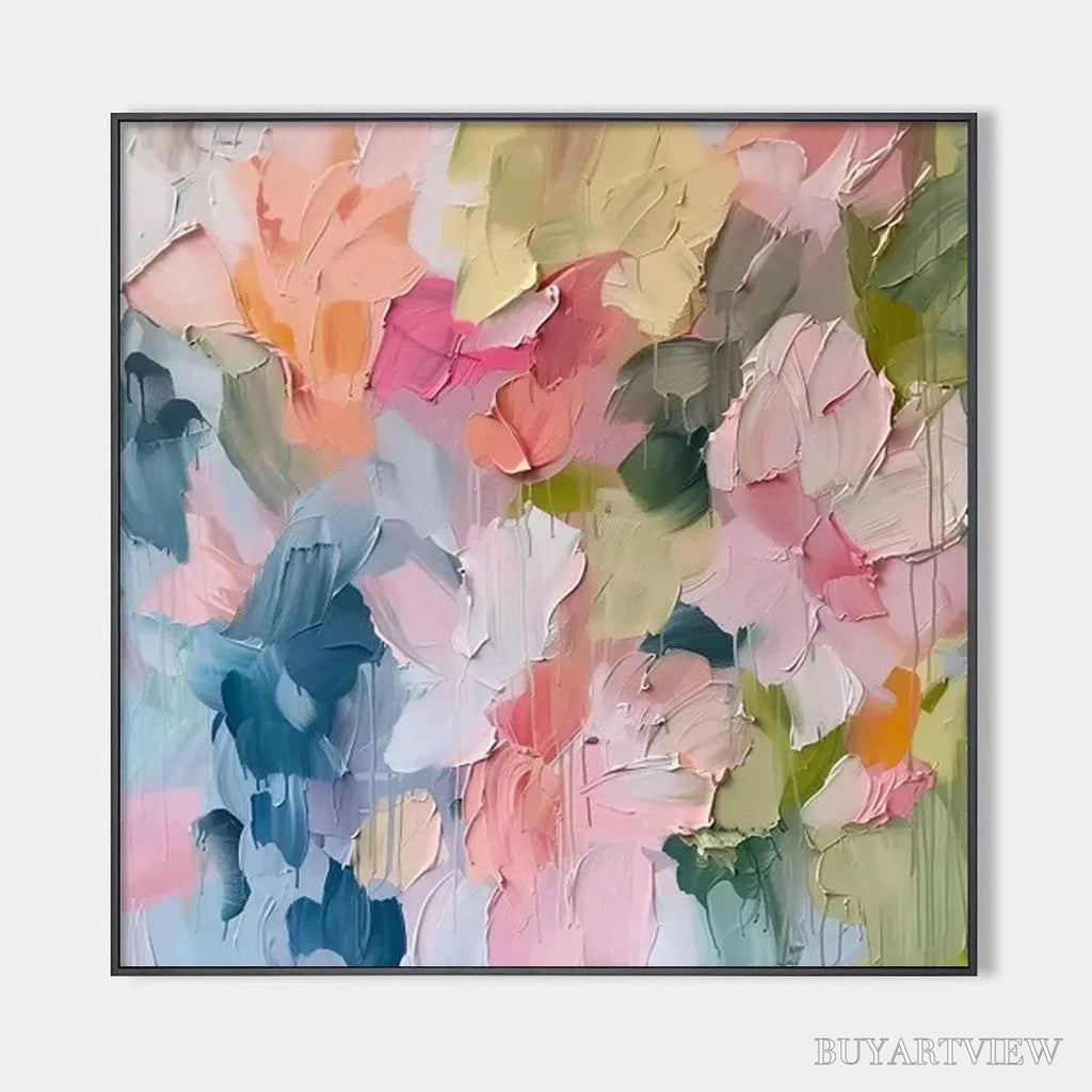 ARTOVITAS Pastel Dream – Textured Abstract Floral Painting in Soft Pastel Colors - image 1