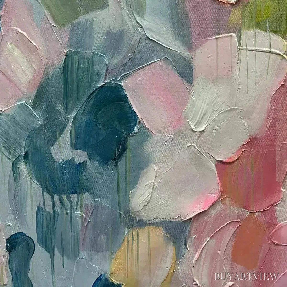 ARTOVITAS Pastel Dream – Textured Abstract Floral Painting in Soft Pastel Colors - image 5