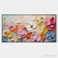 ARTOVITAS Spring Bouquet – Textured Impasto Floral Painting in Pastel Rainbow Colors - image 1