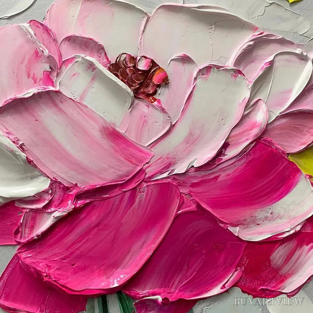 ARTOVITAS Spring Bouquet – Textured Impasto Floral Painting in Pastel Rainbow Colors - image 5