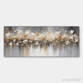 ARTOVITAS Golden Drift – White and Gold Floral Abstract Painting - image 1