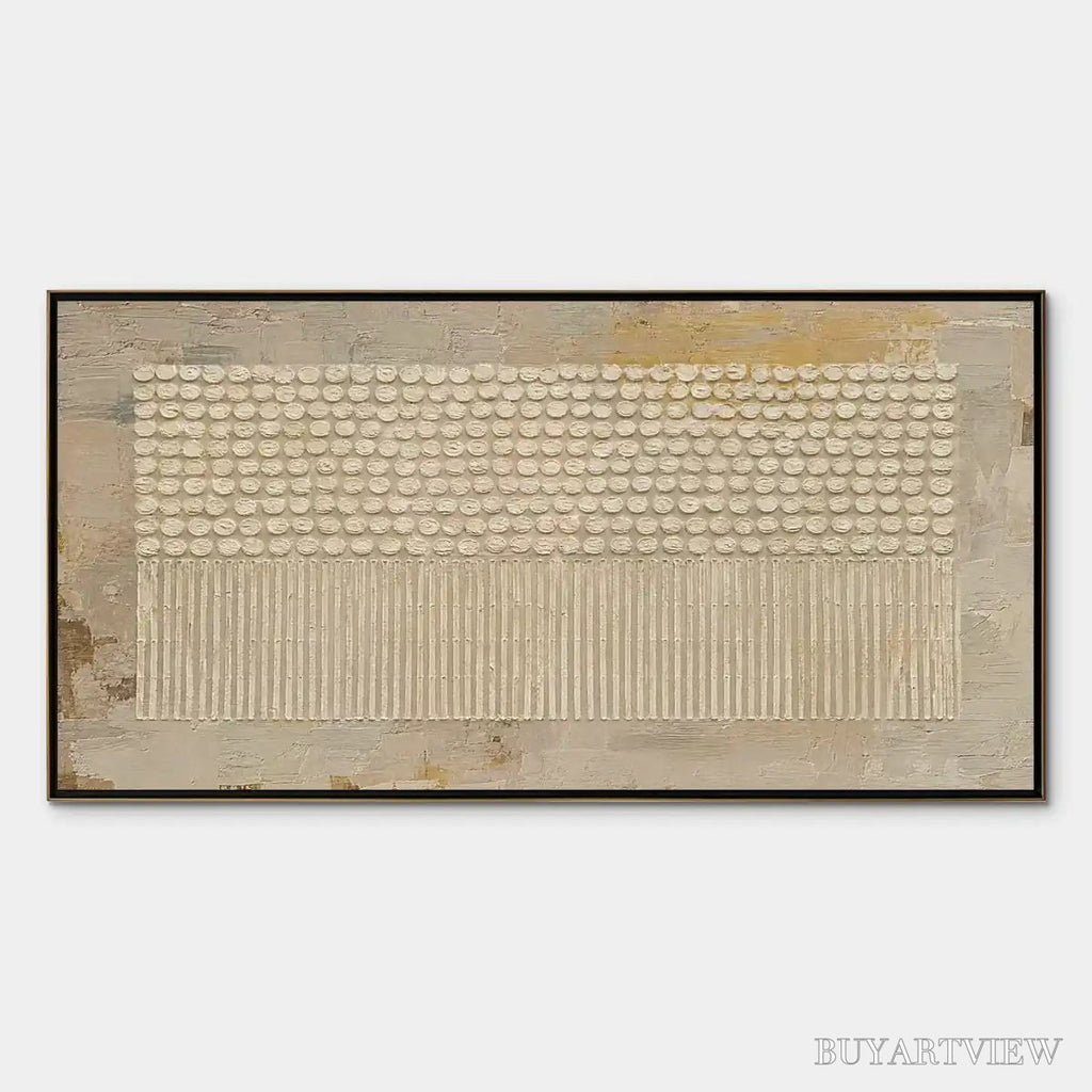ARTOVITAS Desert Beads – Neutral Dot Texture Panoramic Painting - image 1