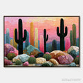 ARTOVITAS Desert Dreamscape | Textured Impasto Cactus Landscape Painting - image 1