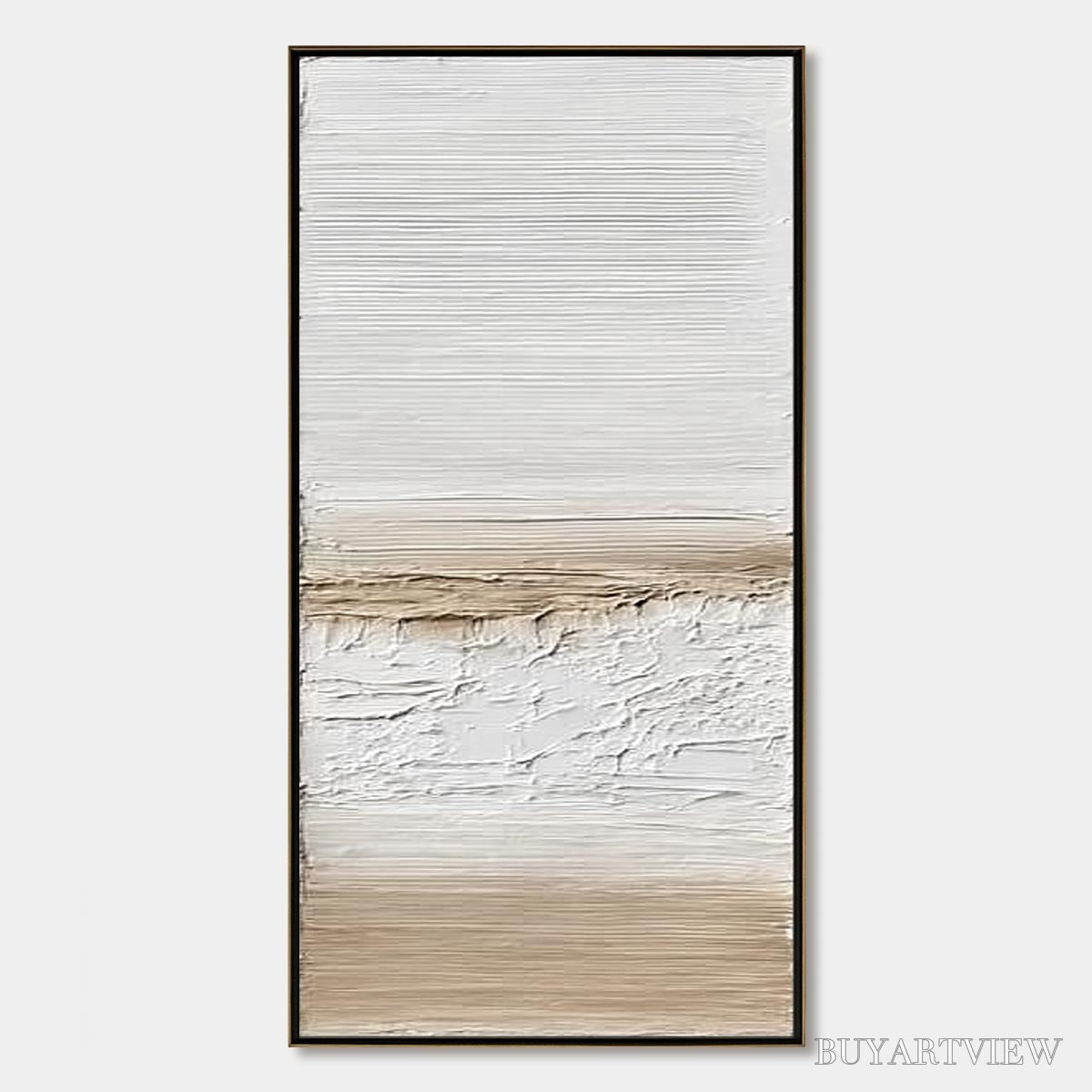 ARTOVITAS Earthen Horizon – Textured Wabi Sabi Abstract Landscape Painting - image 1