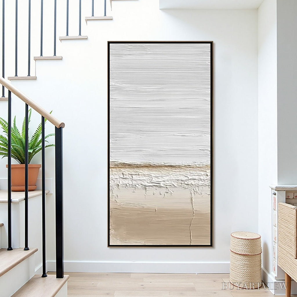ARTOVITAS Earthen Horizon – Textured Wabi Sabi Abstract Landscape Painting - image 2