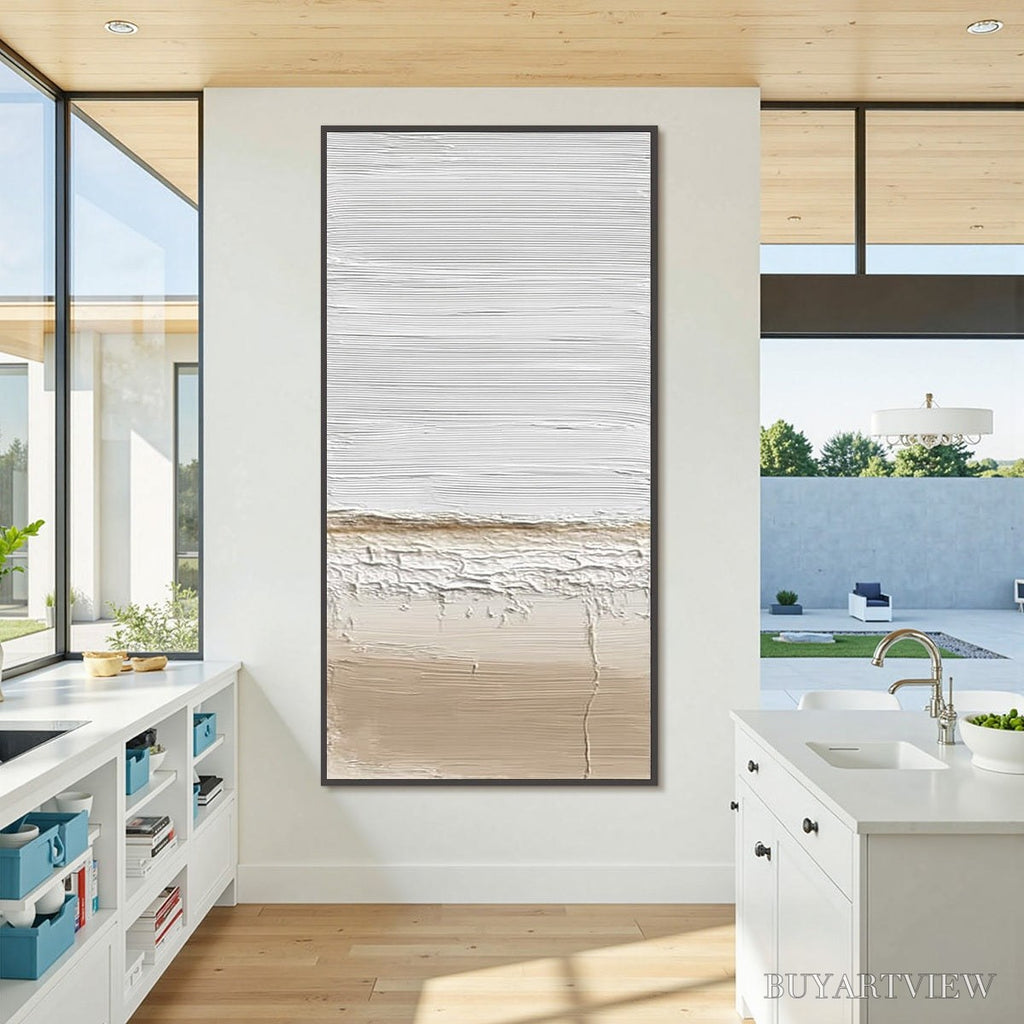 ARTOVITAS Earthen Horizon – Textured Wabi Sabi Abstract Landscape Painting - image 4