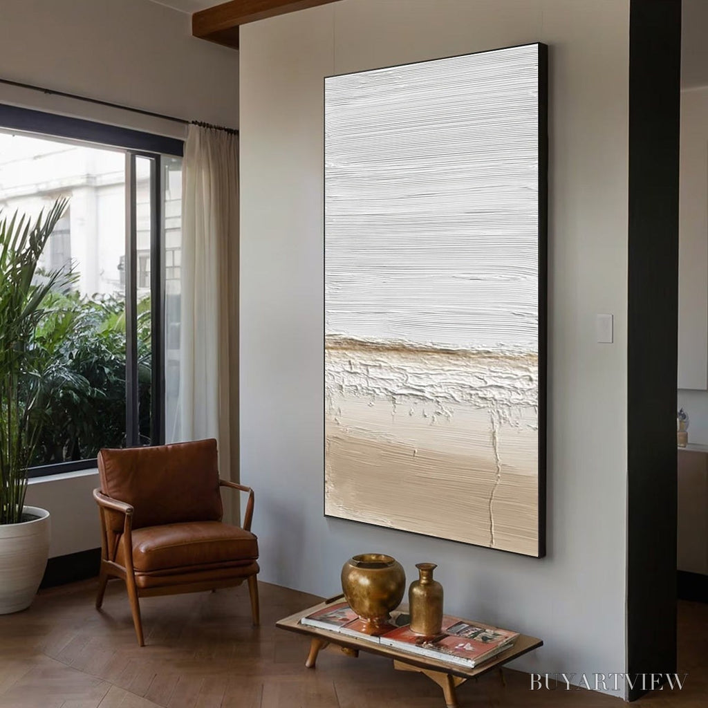 ARTOVITAS Earthen Horizon – Textured Wabi Sabi Abstract Landscape Painting - image 5