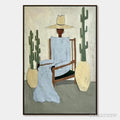 ARTOVITAS Desert Poise – Minimalist Figurative Portrait Oil Painting - image 1