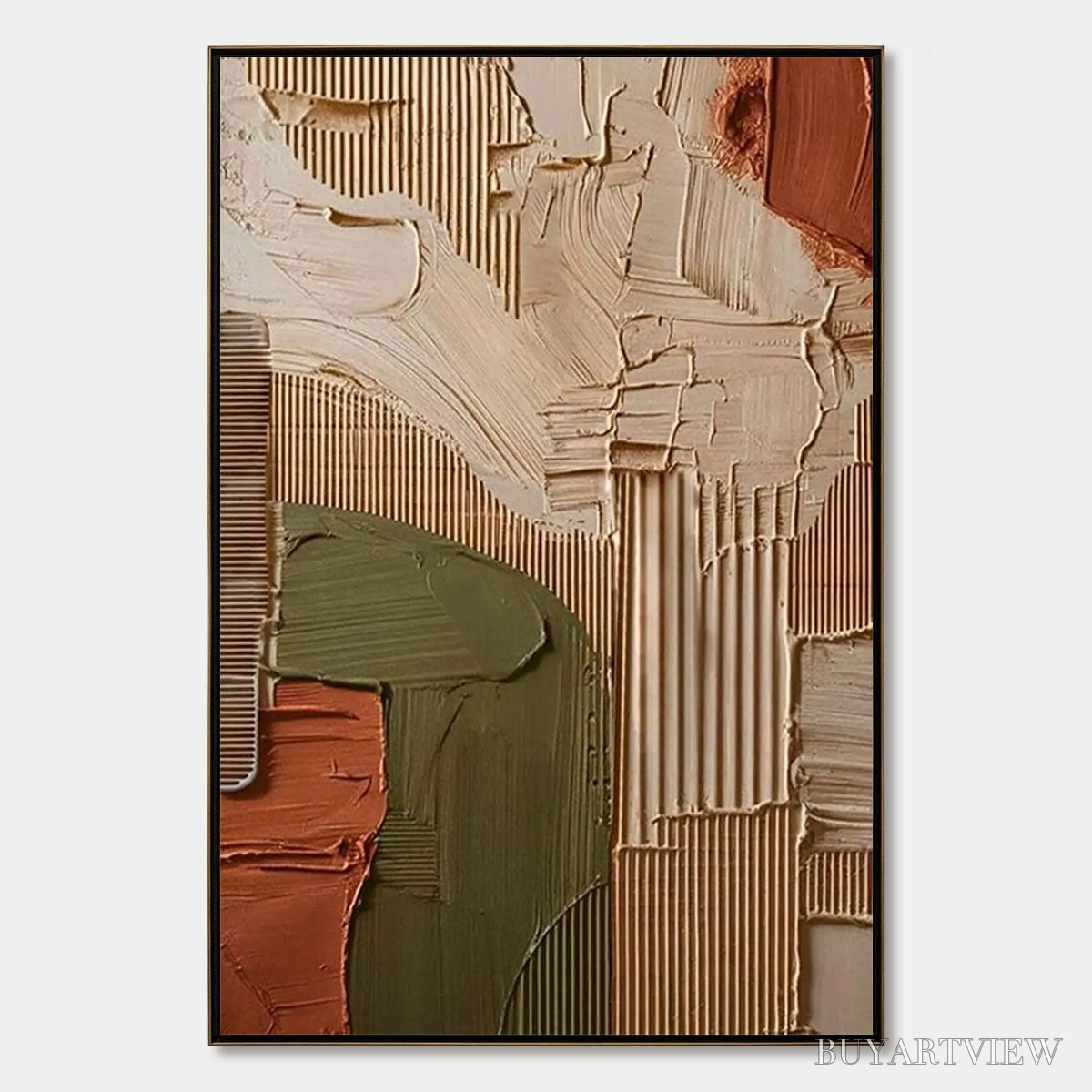 ARTOVITAS Earthbound Harmony – Textured Palette Knife Abstract Painting - image 1