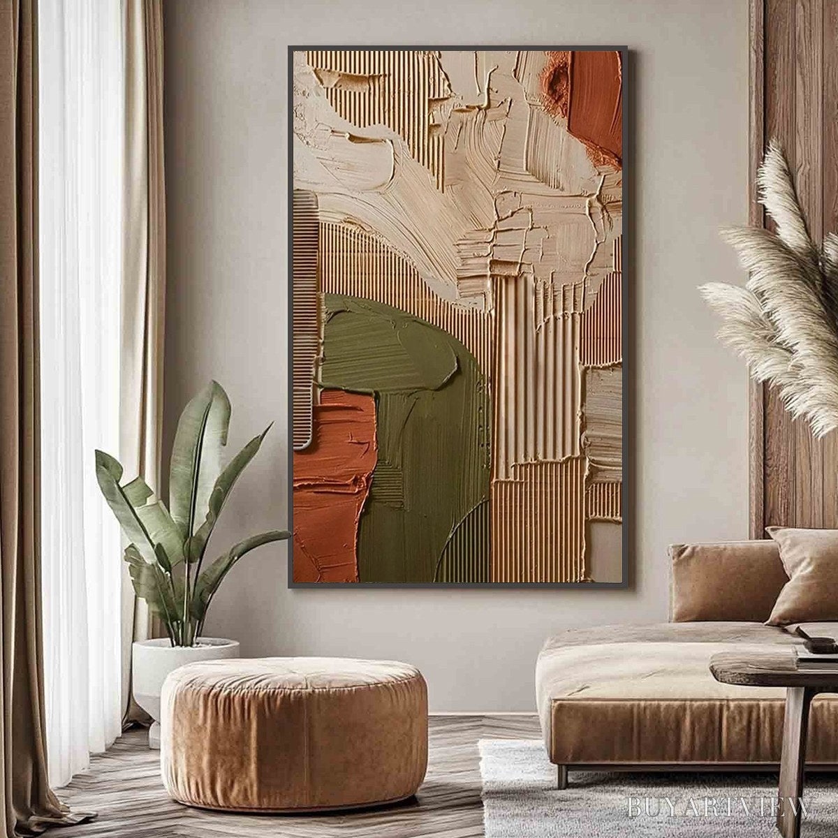 ARTOVITAS Earthbound Harmony – Textured Palette Knife Abstract Painting - image 2