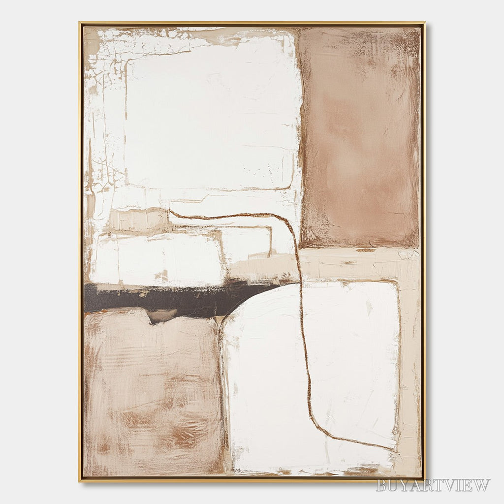 ARTOVITAS Desert Flow – Minimalist Abstract Textured Oil Painting - image 1