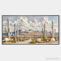 ARTOVITAS Desert Dream – Textured Desert Landscape Painting, Impasto , Horizontal Canvas, Cactus Decor - image 1
