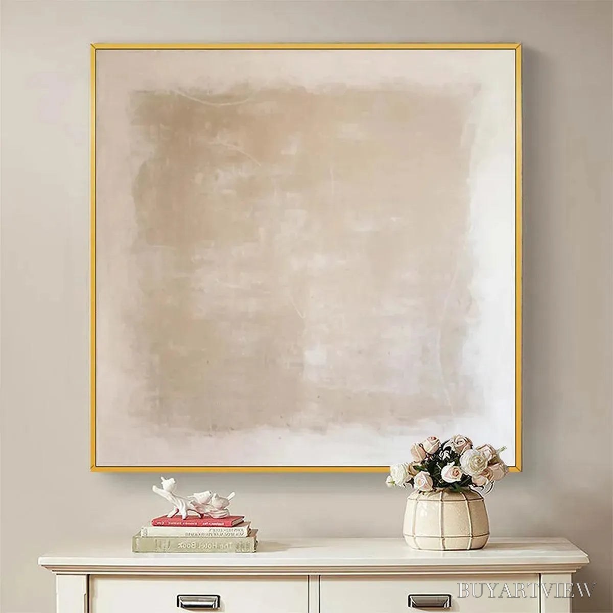 ARTOVITAS Desert Sands – Minimalist Textured Painting in Beige - image 2