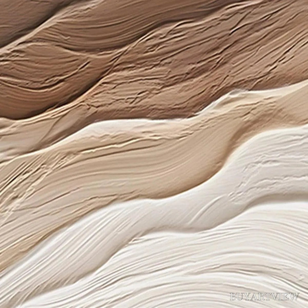 ARTOVITAS Desert Flow – Textured Abstract Landscape Painting in Brown and Beige - image 3
