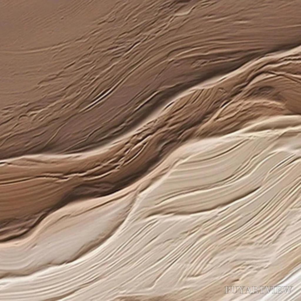 ARTOVITAS Desert Flow – Textured Abstract Landscape Painting in Brown and Beige - image 5