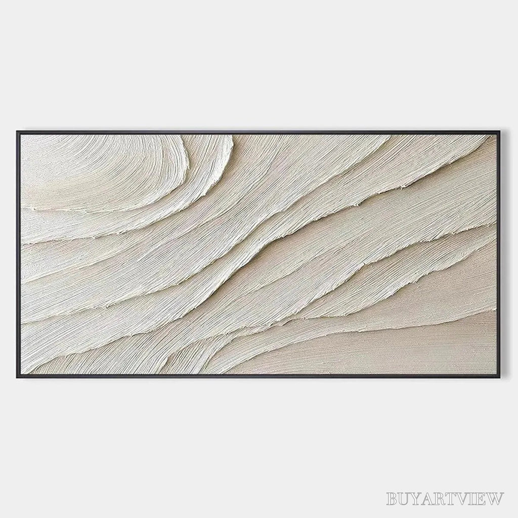 ARTOVITAS Desert Flow – Beige Abstract Minimalist Textured Painting - image 1