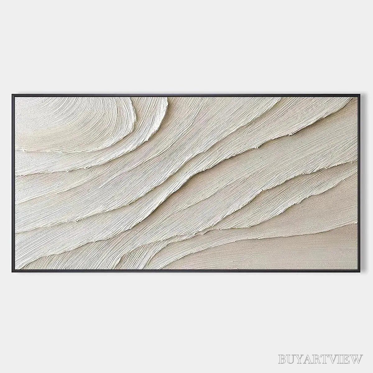 ARTOVITAS Desert Flow – Beige Abstract Minimalist Textured Painting - image 1