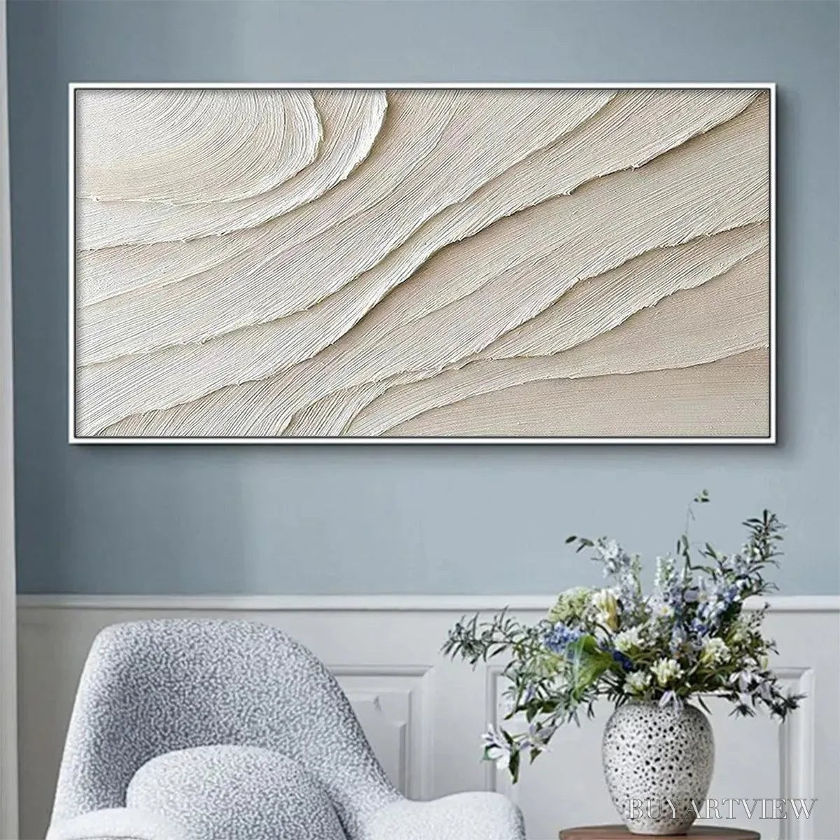 ARTOVITAS Desert Flow – Beige Abstract Minimalist Textured Painting - image 2