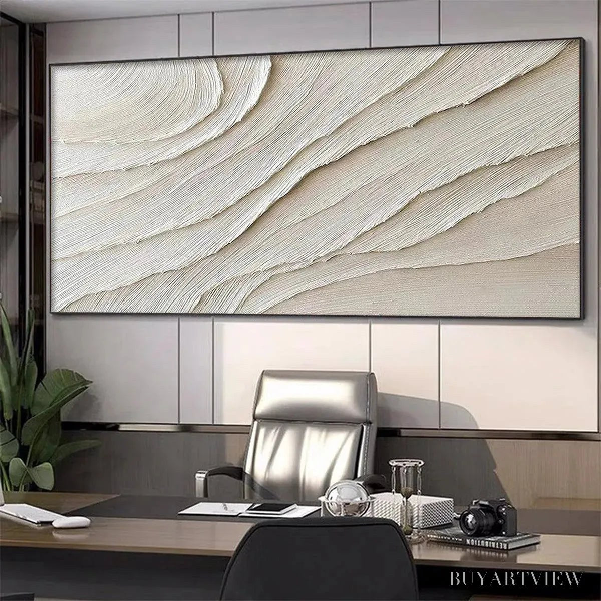 ARTOVITAS Desert Flow – Beige Abstract Minimalist Textured Painting - image 4