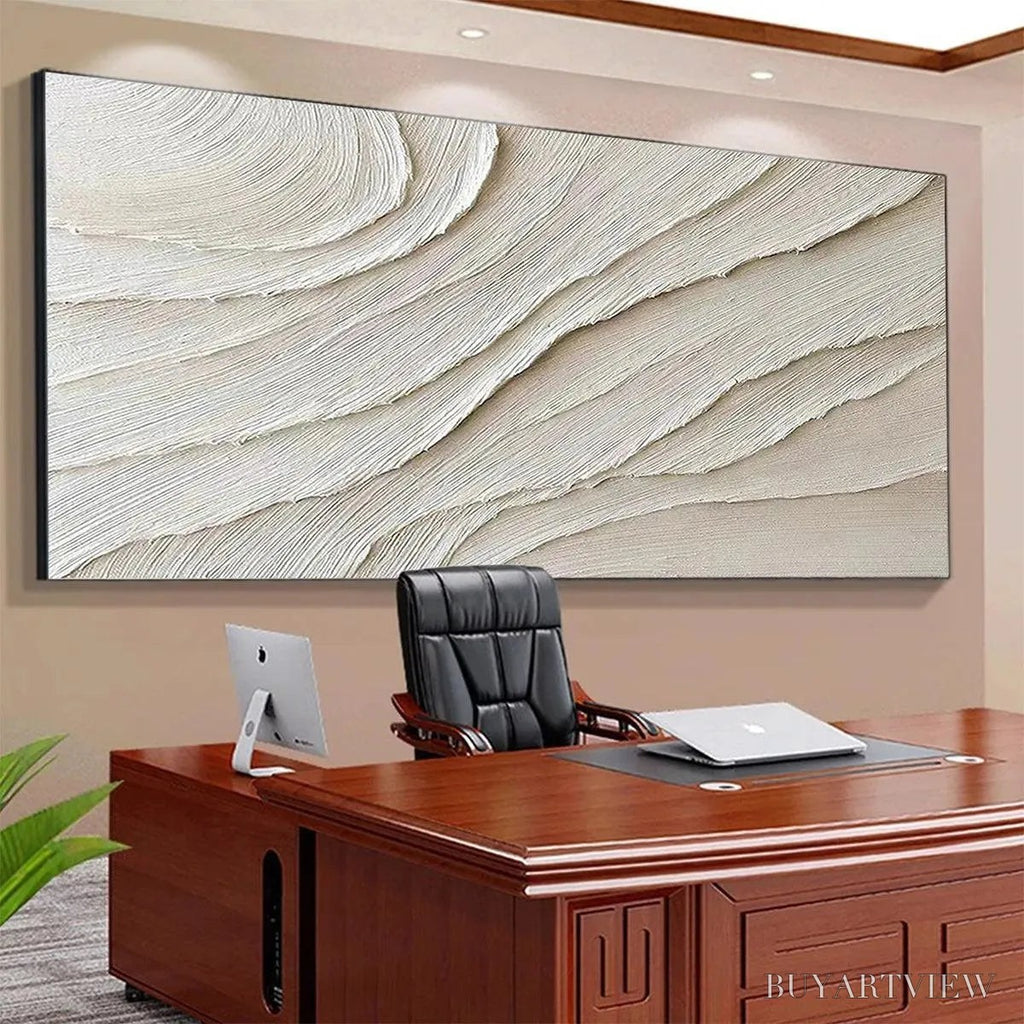 ARTOVITAS Desert Flow – Beige Abstract Minimalist Textured Painting - image 5
