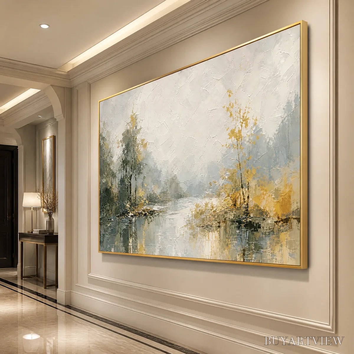 ARTOVITAS Forest Veil – Misty Forest Lake Painting - image 4