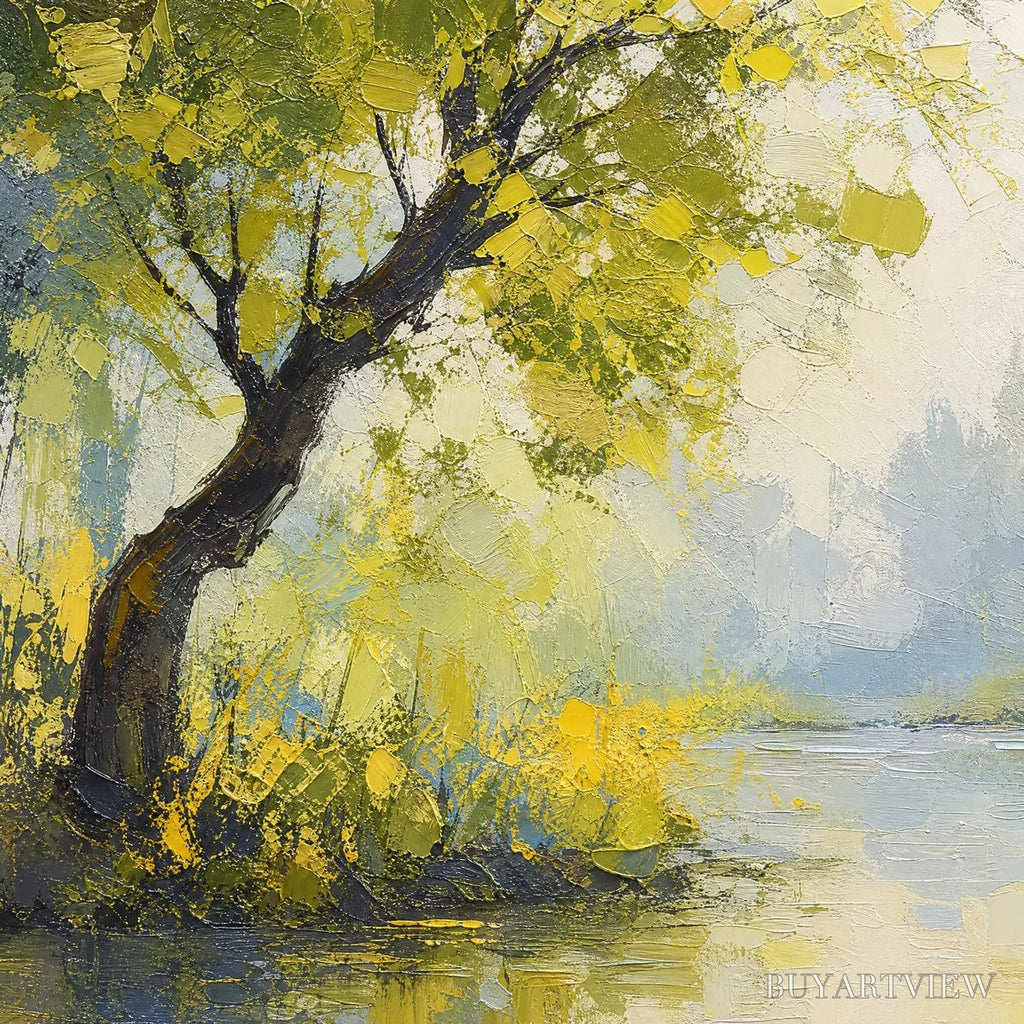 ARTOVITAS Green Haven – Green Forest Lake Painting - image 3