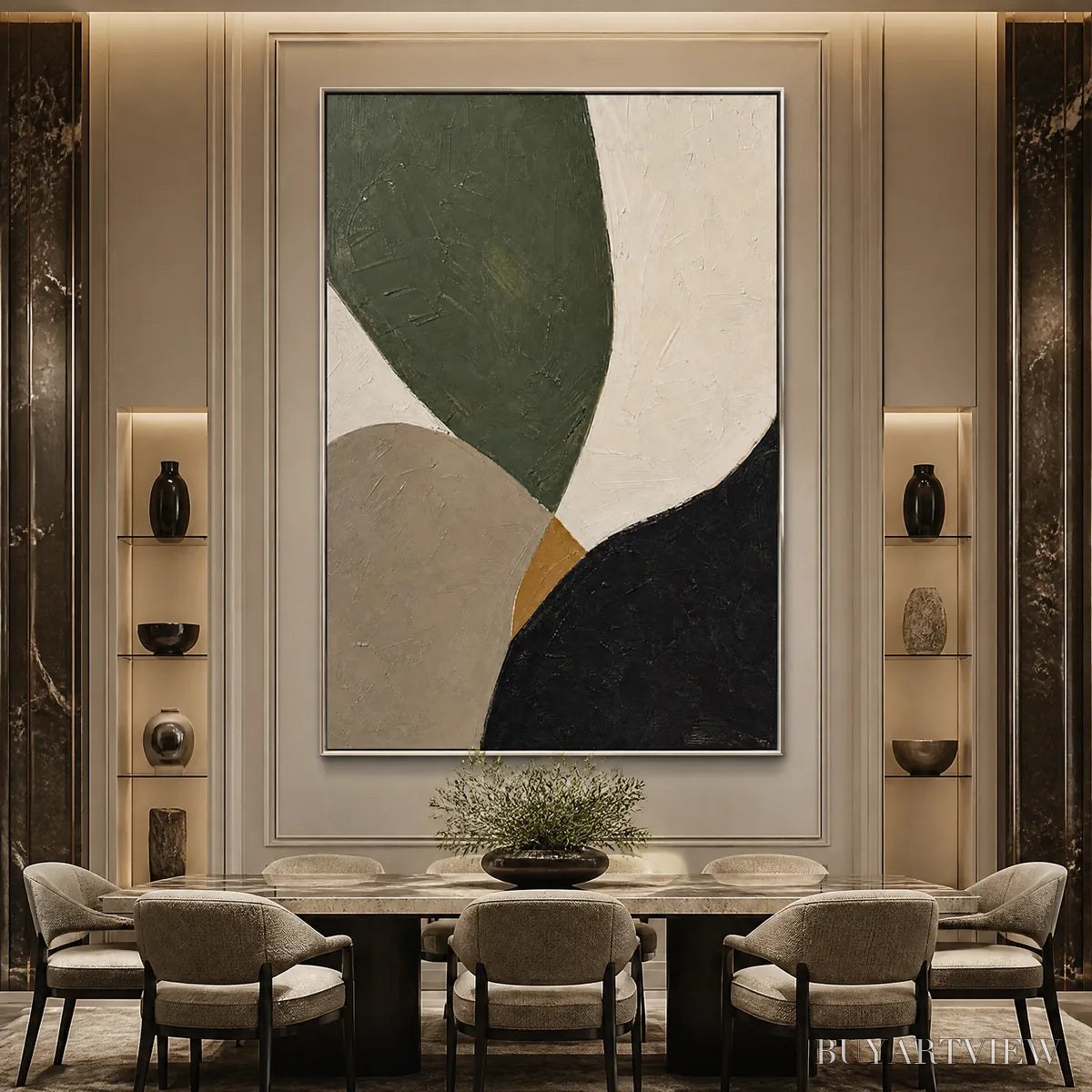 ARTOVITAS Forest Muse – Green Black Organic Abstract - image 6