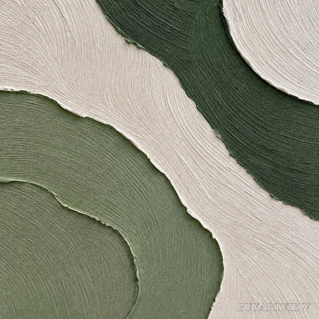 ARTOVITAS Terra – Textured Wabi Sabi Abstract Diptych in Earthy Greens - image 3