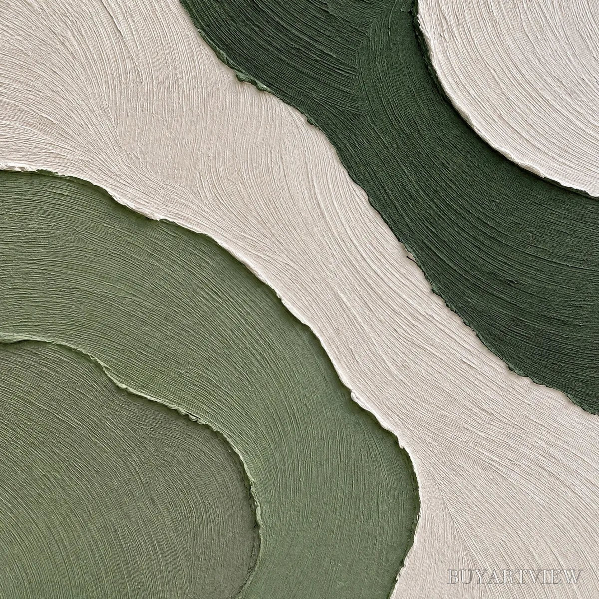 ARTOVITAS Terra – Textured Wabi Sabi Abstract Diptych in Earthy Greens - image 3