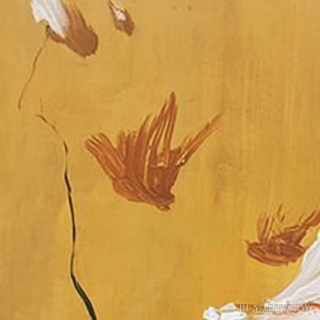 ARTOVITAS Gilded Wing | Square Yellow Abstract Oil Painting for - image 5