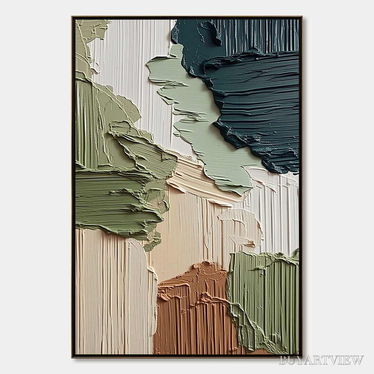 ARTOVITAS Earthen Strata – Vertical Wabi Sabi Textured Abstract Painting - image 1