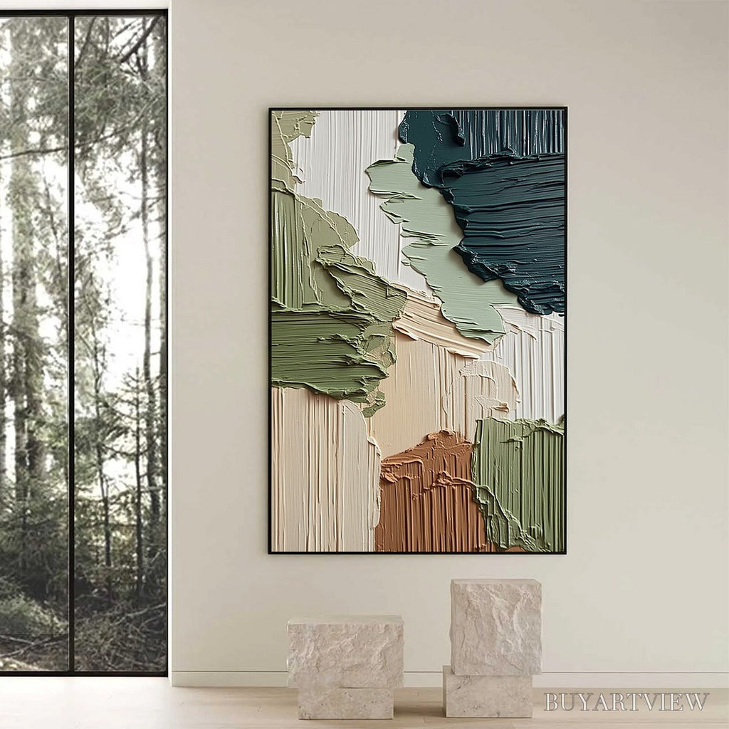 ARTOVITAS Earthen Strata – Vertical Wabi Sabi Textured Abstract Painting - image 6
