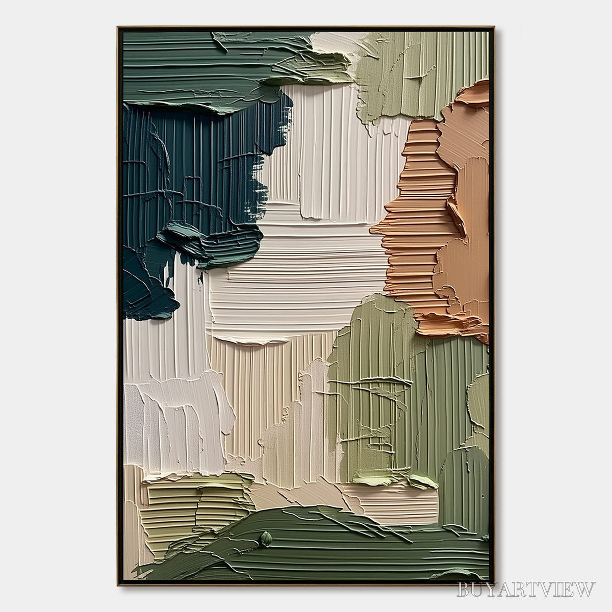 ARTOVITAS Earthen Strata – Textured Wabi Sabi Abstract Impasto - image 1