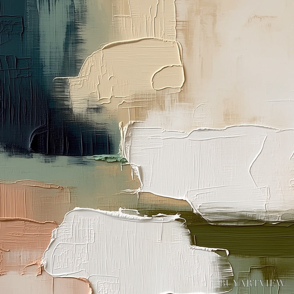 ARTOVITAS Earthen Strata – Heavily Textured Wabi Sabi Abstract Oil Painting - image 3