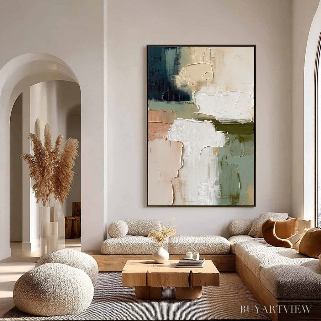 ARTOVITAS Earthen Strata – Heavily Textured Wabi Sabi Abstract Oil Painting - image 4