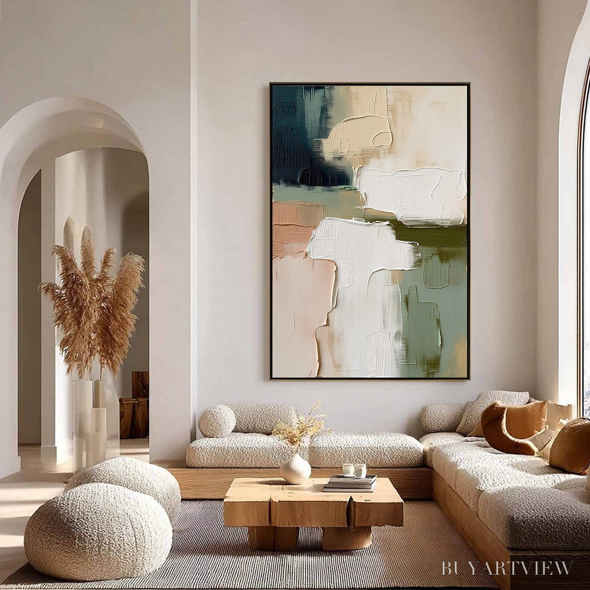 ARTOVITAS Earthen Strata – Heavily Textured Wabi Sabi Abstract Oil Painting - image 4